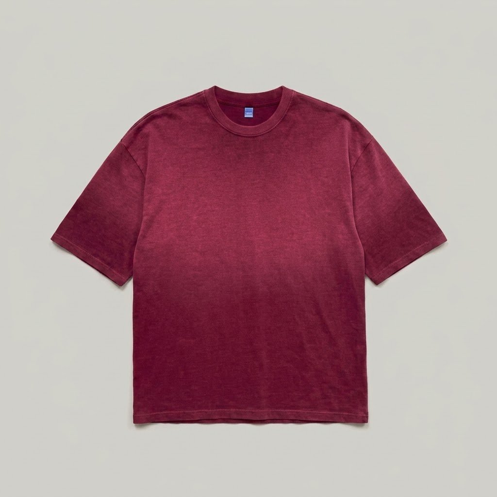 Deep Dye Oversized T-Shirt - Oxblood Burgundy